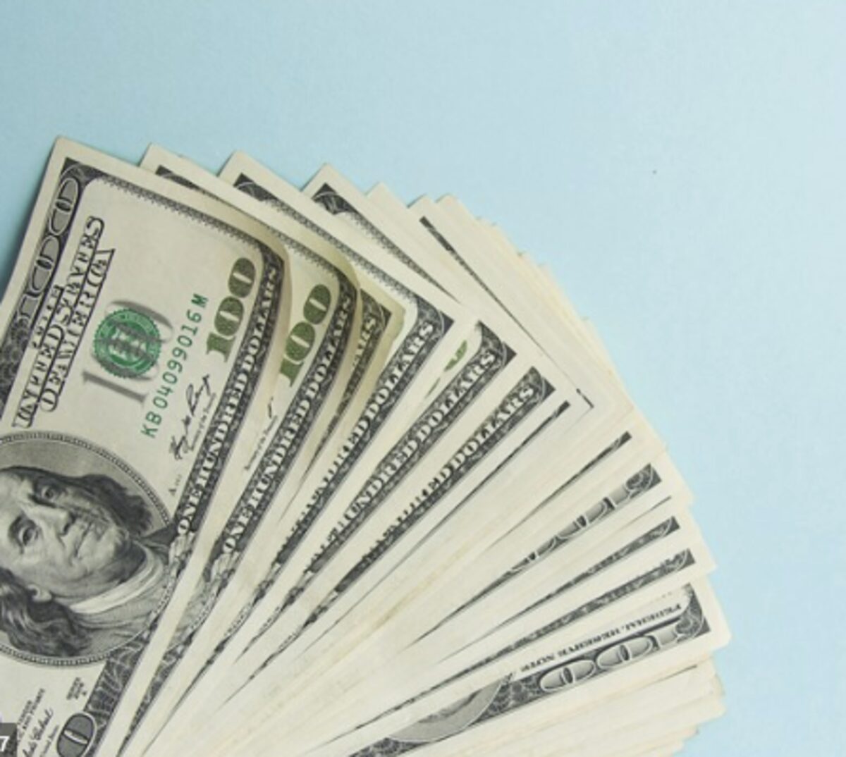 Folded U.S. hundred-dollar bills